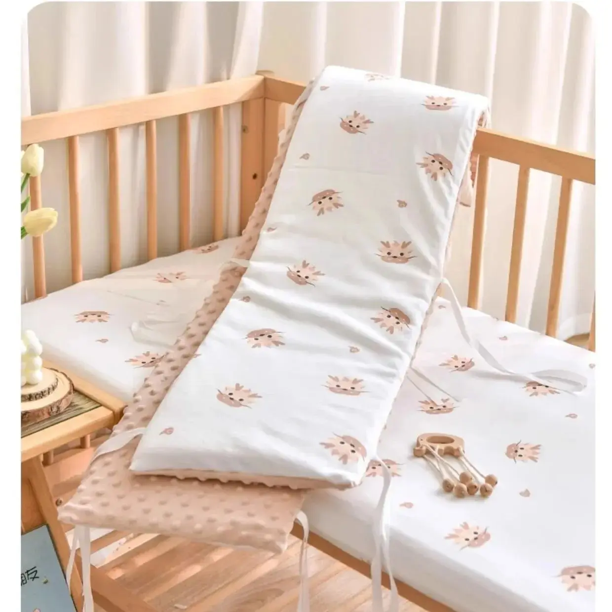 1pc-ベビーベッドガードレールソフトパッド、幼児用ベッドバンパーライナー、漫画プリントクッション付きベッドフェンス、1pc-120cm-180cm-200cmの長さ