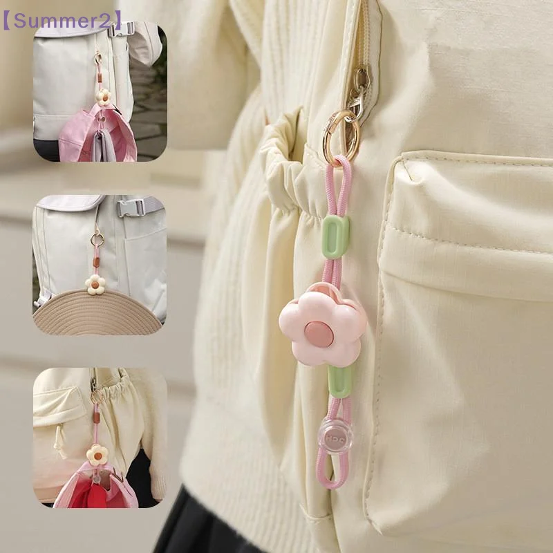 

【Xia2】Portable Flower Shape Cap Clip Anti-Lost Silicone Sunglasses Holder For Backpack Handbag Travel Sun Hat Organizer{S}