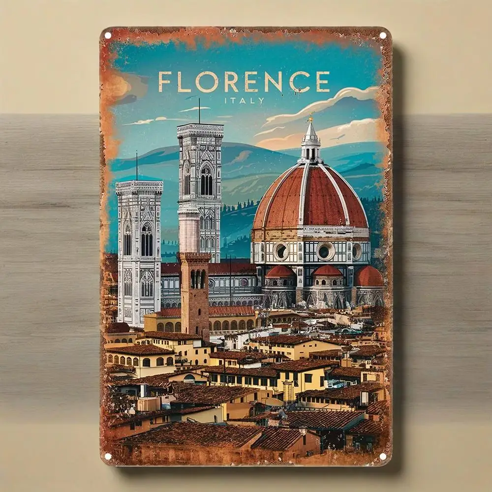 Florence Italy Tin Sign - Aluminum Wall Decor For Restaurants, Bars & Cafes - Indoor/Outdoor Art For Home & Gif