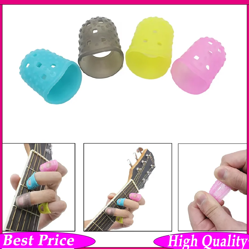 Guitar Finger Cots Silicone Guitar Finger Guards Non-slip Fingertip Protection Covers for Stringed Instruments Finger Cover
