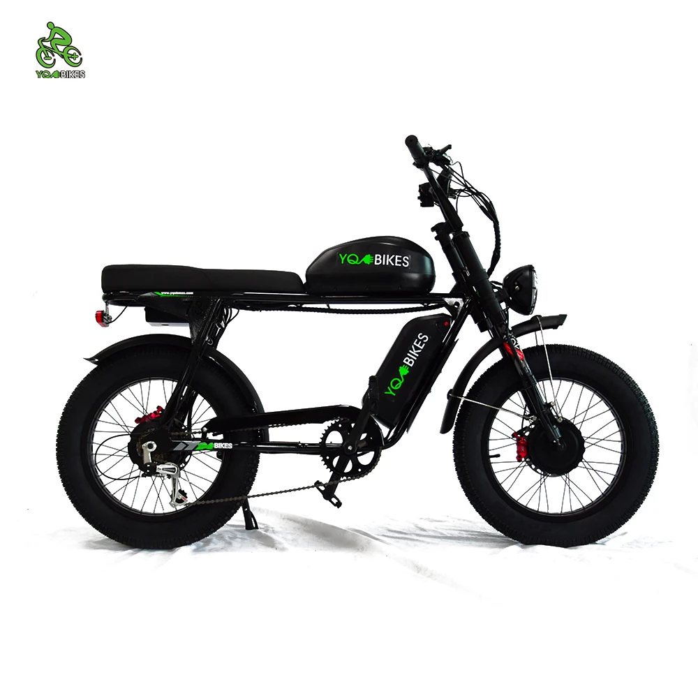 High Speed Super Long Seat Black Fat Electric Bicycle 73 S2 Ebike Dual Drive 3000W48V30/50/60Ah Cool Adult City Electric Bike