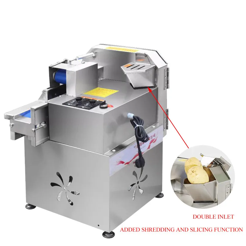 

Electric Vegetable Cutter Machine Kitchen Stainless Steel Rotate Slicer Cut Into Segments Potato Fries Cutting Machine