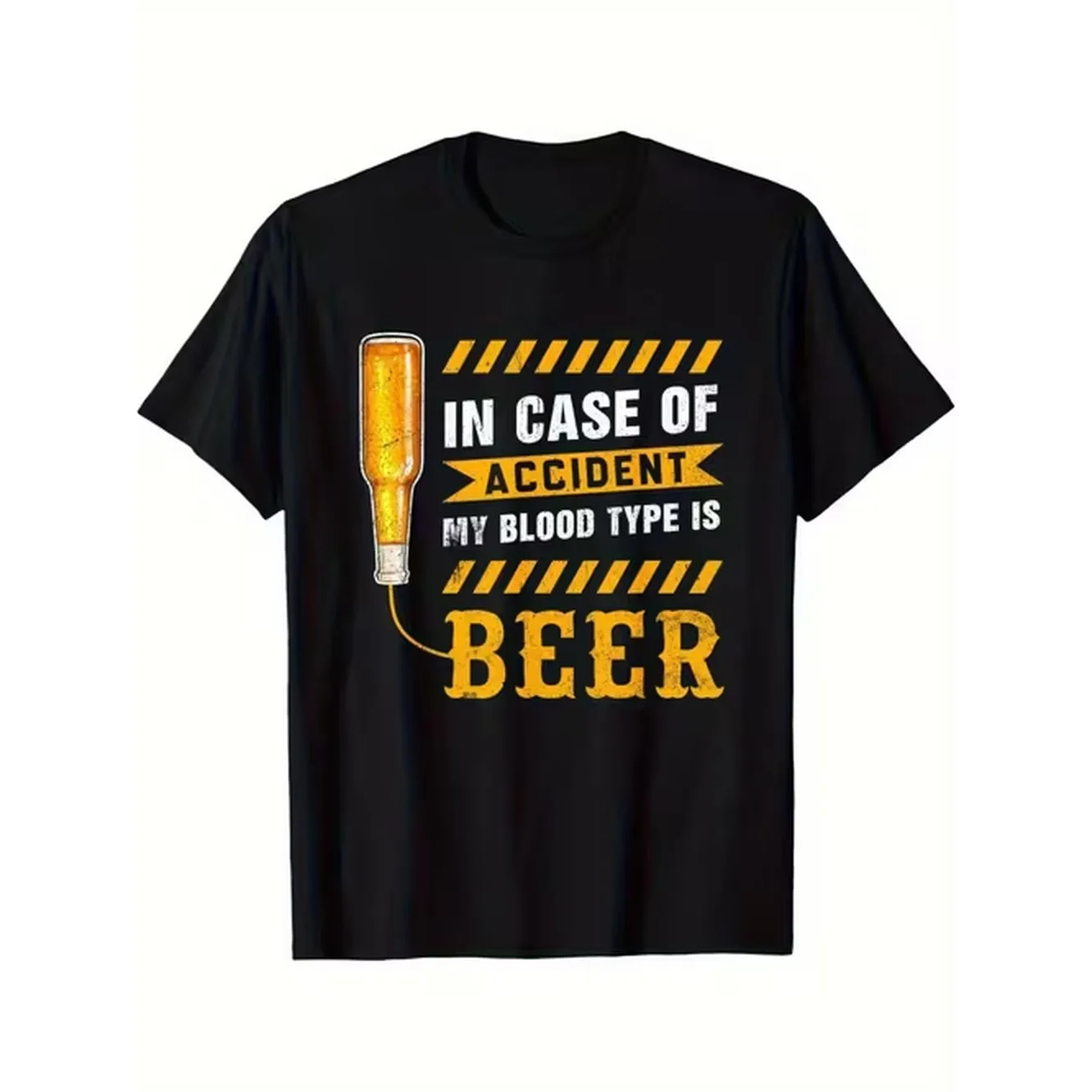 Mens Funny Beer T Shirt 180 Casual Tee With Accident Type Is Beer Slogan Beer Short Sleeve Shirt For Parties Gifts For Beer Lovers