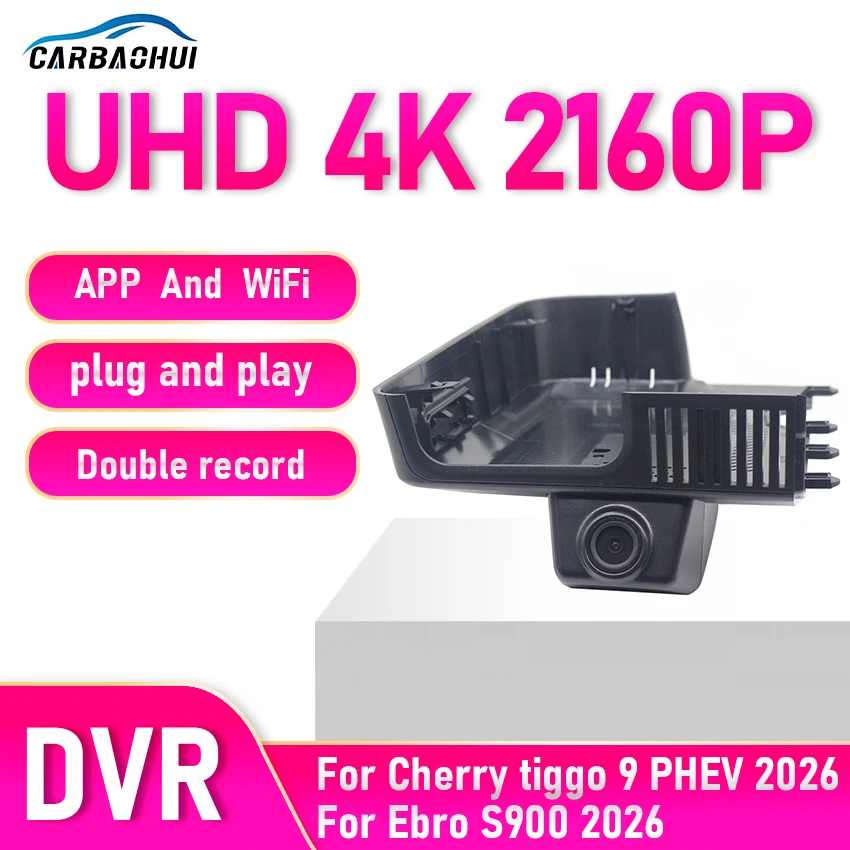 New! 4K Wifi 3840*2160 Car DVR Dash Cam Camera Video Recorder For Cherry tiggo 9 PHEV 2025 2026 For Ebro S900 2026 Dashcam