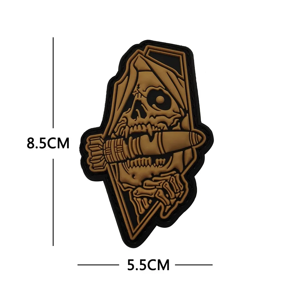 Хэллоуин Череп Ракета Моральный Значок Ядерные ПВХ нашивки на липучке Тактическая повязка на руку Шляпа Рюкзак Декоративные наклейки