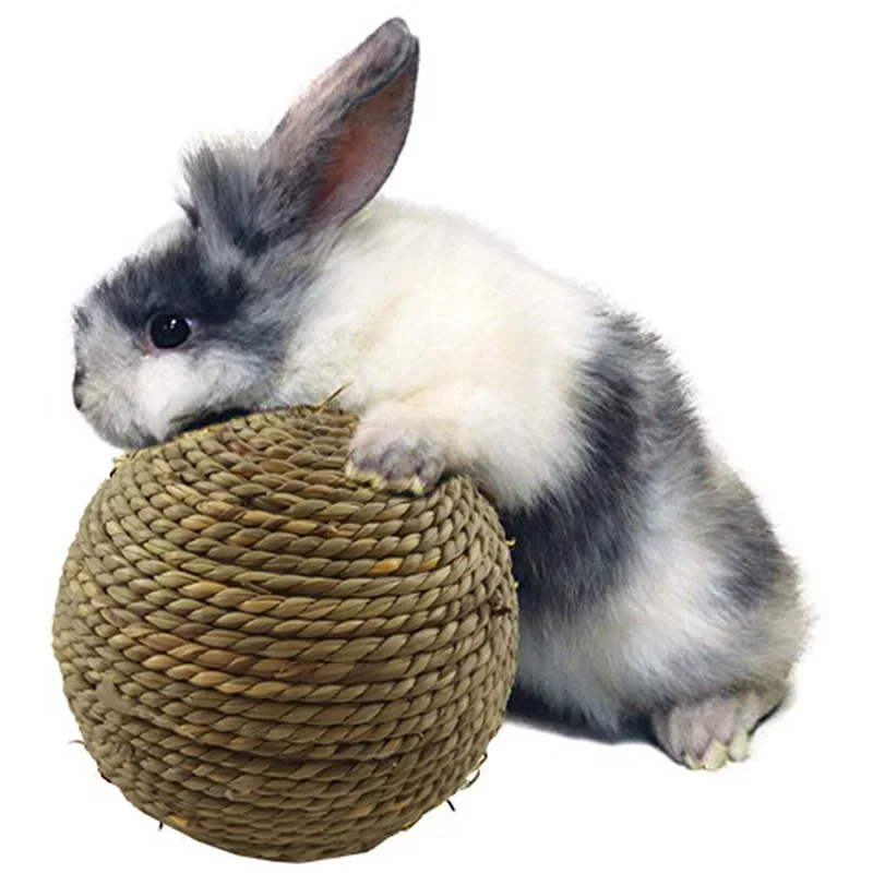 

Pet Chew Toy Natural Grass Ball For Rabbit Hamster Guinea Pig For Tooth Cleaning Supplies