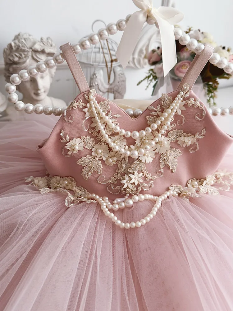 Hochwertiges Prinzessinnen-Abendkleid für Kinder, für Klavierauftritte, Geburtstagsfeiern, Mädchen-Festkleid A5022 Großhandel – Detail 6