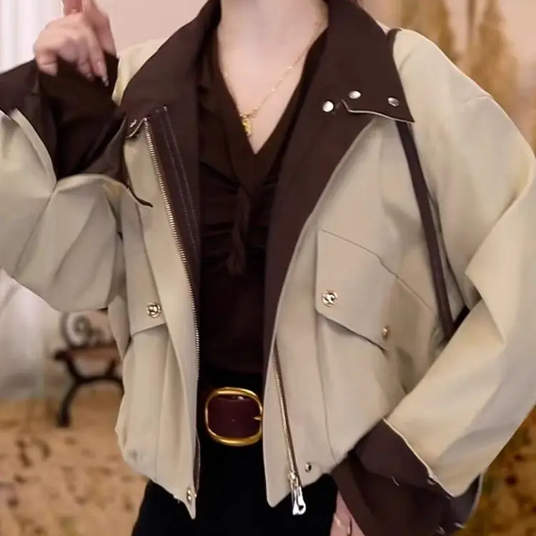 Short Coat Women's 2026 New Early Autumn Wear Women's Clothing Loose And Thin Temperament Outer Wear Tooling Top