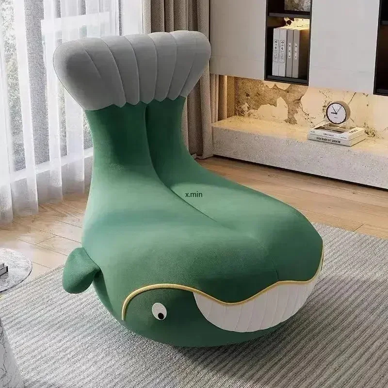 Modern Cartoon Rotating 360 Degree Single Sofa Whale Shark Animal Chair Lazy Person Couch Home Furniture Rotating Seat Chair