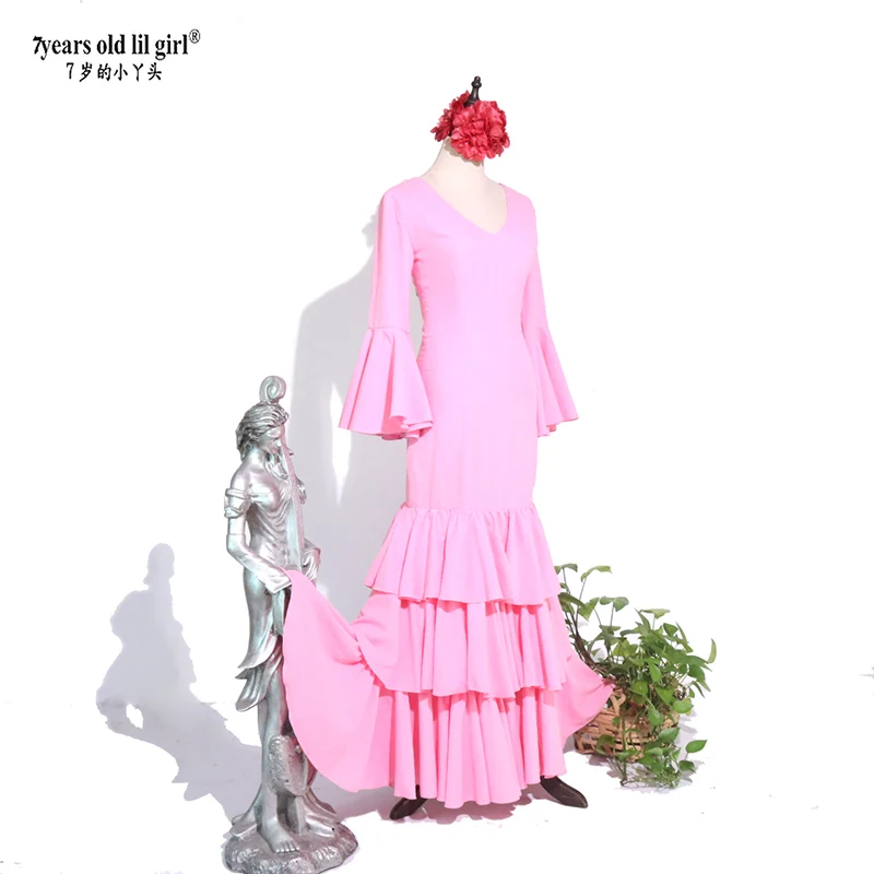 Abito da ballo Flamenco spagnolo Danza moderna Gonna altalena in chiffon addensato italiano multistrato ENE21