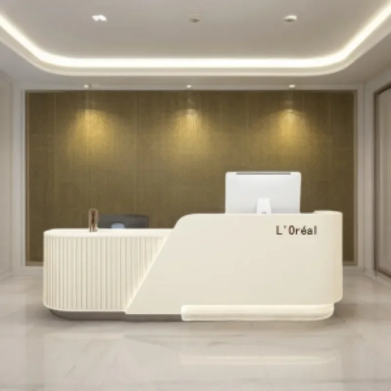 

Modern Furniture Reseption Desk Receptionist Front Salon Beauty Institute Counter Luxurious Office Companies Professional Luxury
