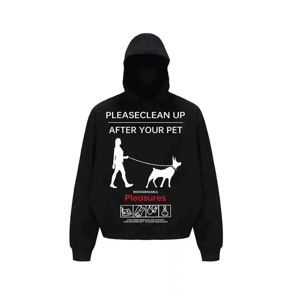 Fashion Hoodie Pullover Hottie Walks Dog Cleanfit Creative Parody Hoodie 100%Cotton Fall Winter Long Sleeve Hip Hop Streetwears