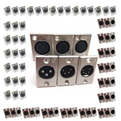 5/20/100PCS 3,4,5 pin Metal XLR AudioMale/Female 3-core Microphone Speaker Panel Mount socket Connector