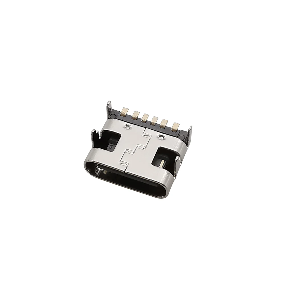 10Pcs 6 Pin Type C USB Socket Connector Female Placement SMT SMD For PCB DIY Charging Port