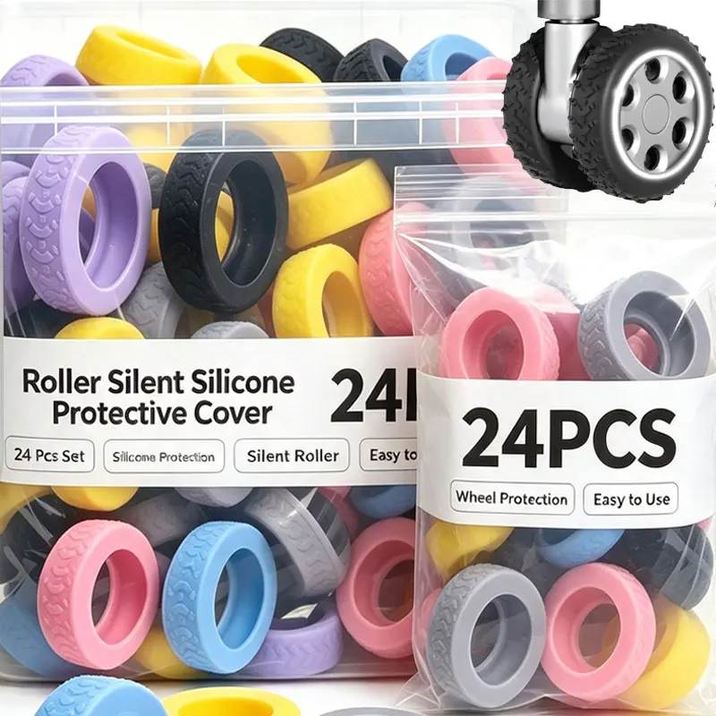 Silicone Suitcase Wheel Protection Case with Silent Sound Travel Luggage Caster Shoes Reduce Noise Trolley Box Casters Cover