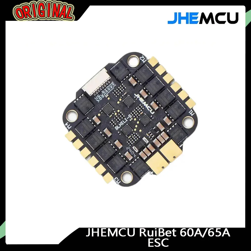 

JHEMCU RuiBet 4in1 ESC 60A/65A 3-6S & 65A 8S - Dshot600, BLHELI_S | Built-in TVS Tube, 30.5x30.5mm for FPV Freestyle Drones