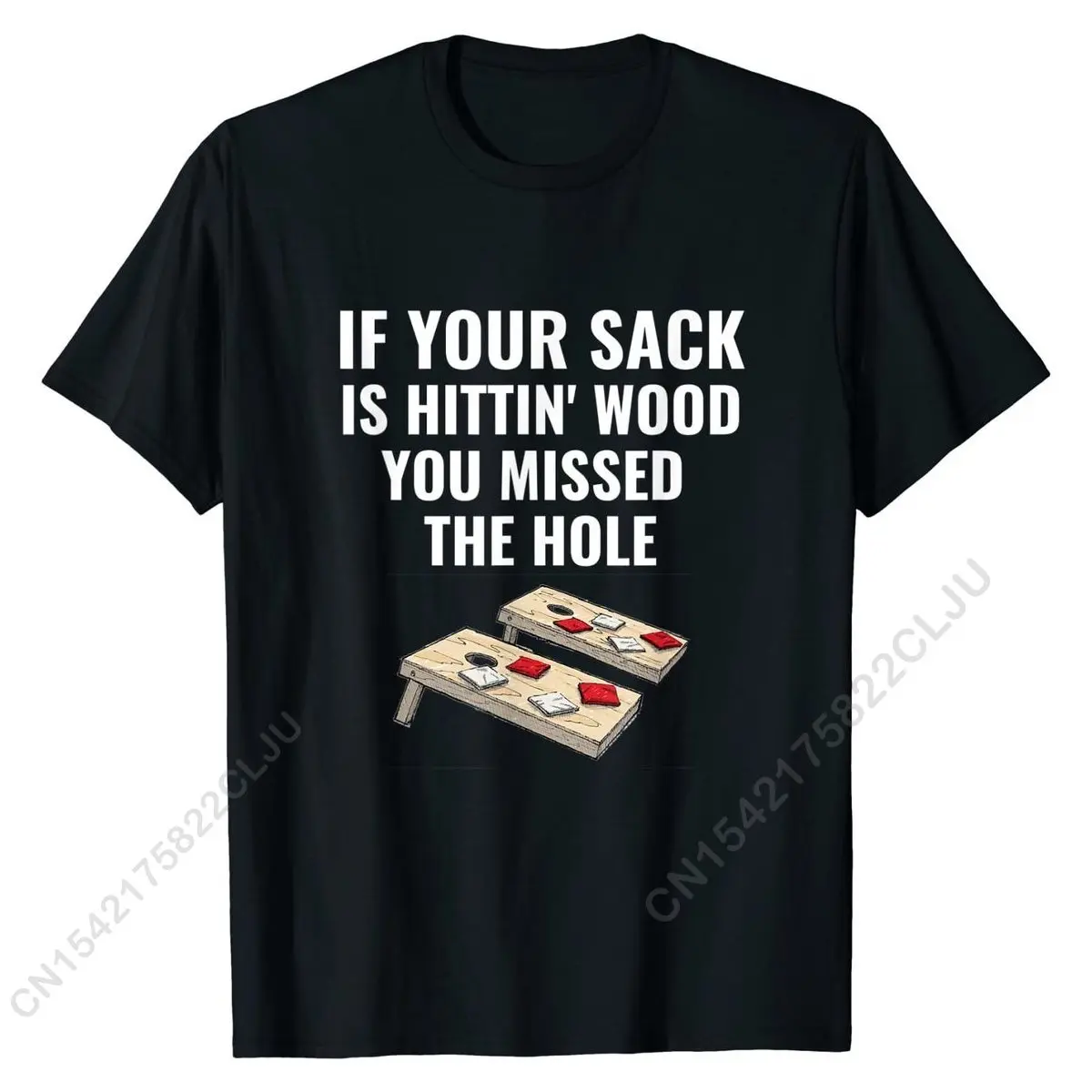 If Your Sack Is Hittin Wood Shirt Funny Cornhole T-Shirt Cotton Normal Tops & Tees Faddish Men T Shirts Casual