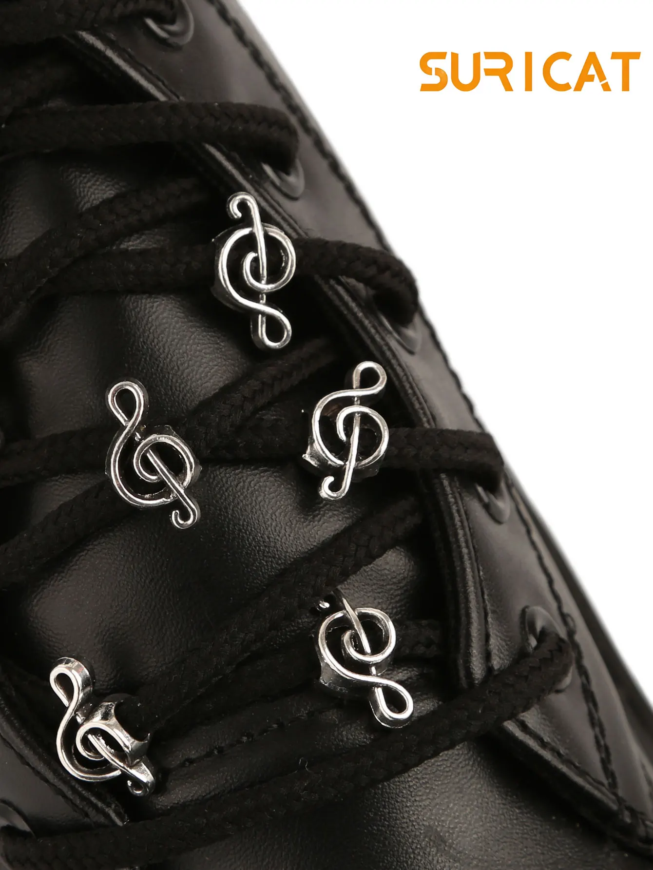 6 Gothic Musical Notes - DIY Home Decoration and Craft Accessories, Shoe DIY Decoration Shoe Buckles, Personalized DIY Shoelace Buckles for Men and Women, Decorative Shoelace Accessories