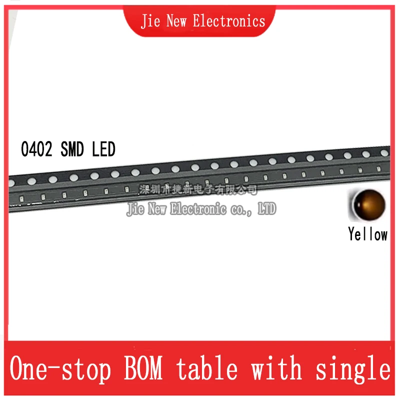 100PCS 0402 SMD LED Red Yellow Green White Blue Orange Warm White  Pink Purple Light Emitting Diode