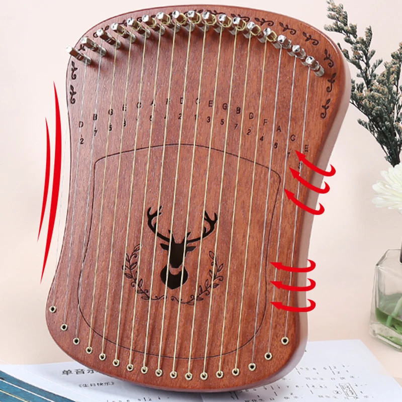 17 String Lyre Harp Wooden 17 21 Notes Finger Harp Beginner Practice Playing Meditation Harps Portable Niche String Instrument