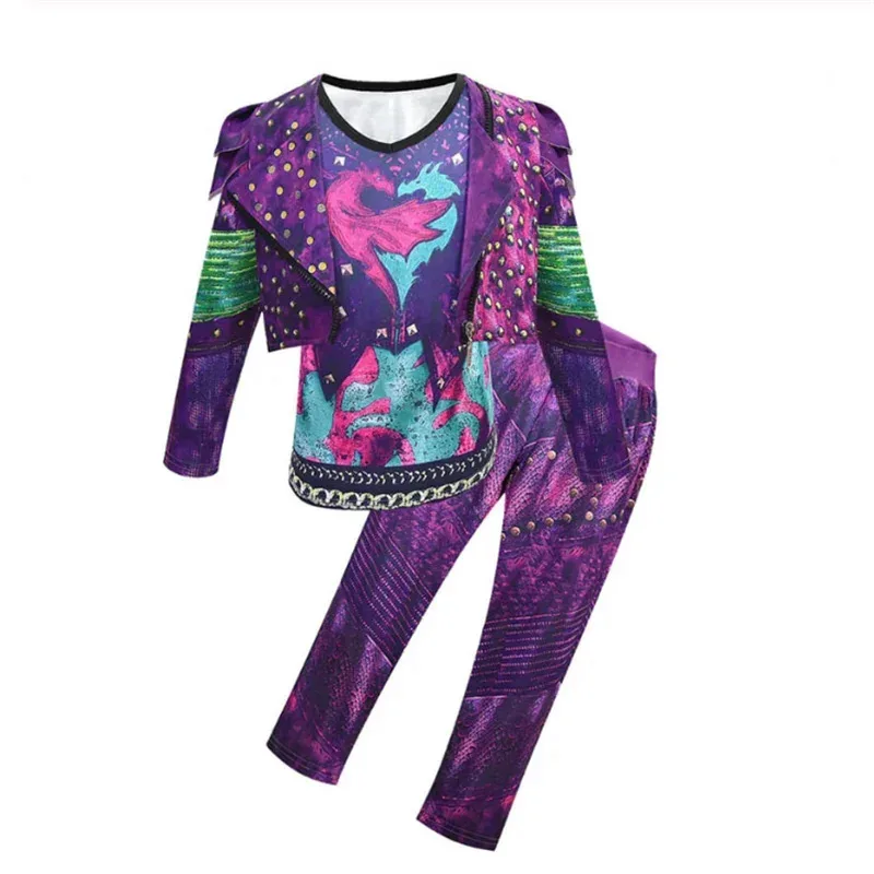 Aa 1 casa de urso anime crianças descendentes 3 mal para meninas evie cosplay traje criança fantasia hallo w1a2t novo 2025