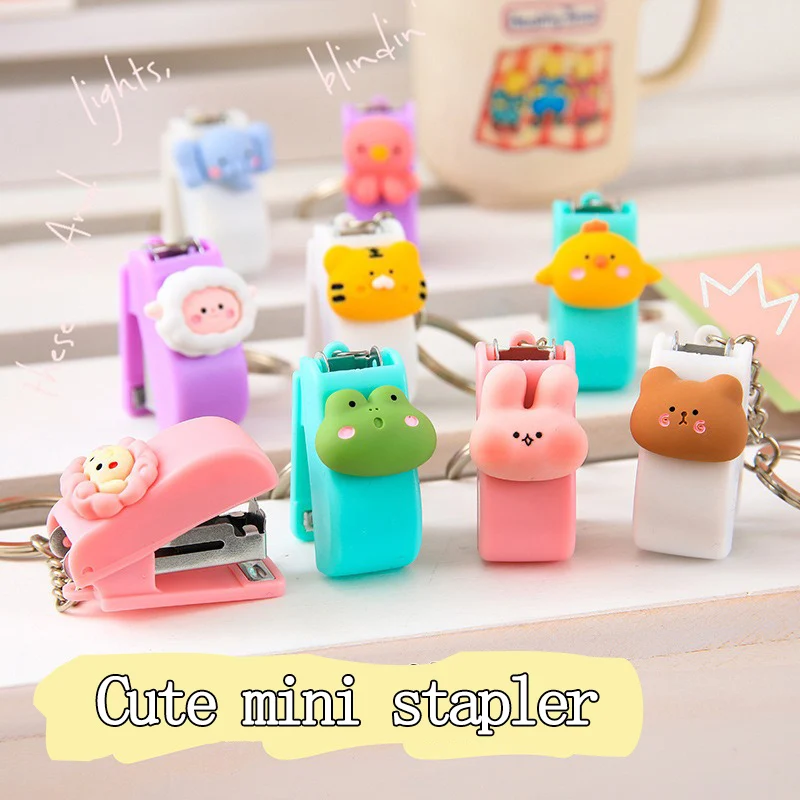 Cute Mini Stapler Portable Staple Students Paper Binder Stationery School Office Supplies kawaii Stapler Binding tools