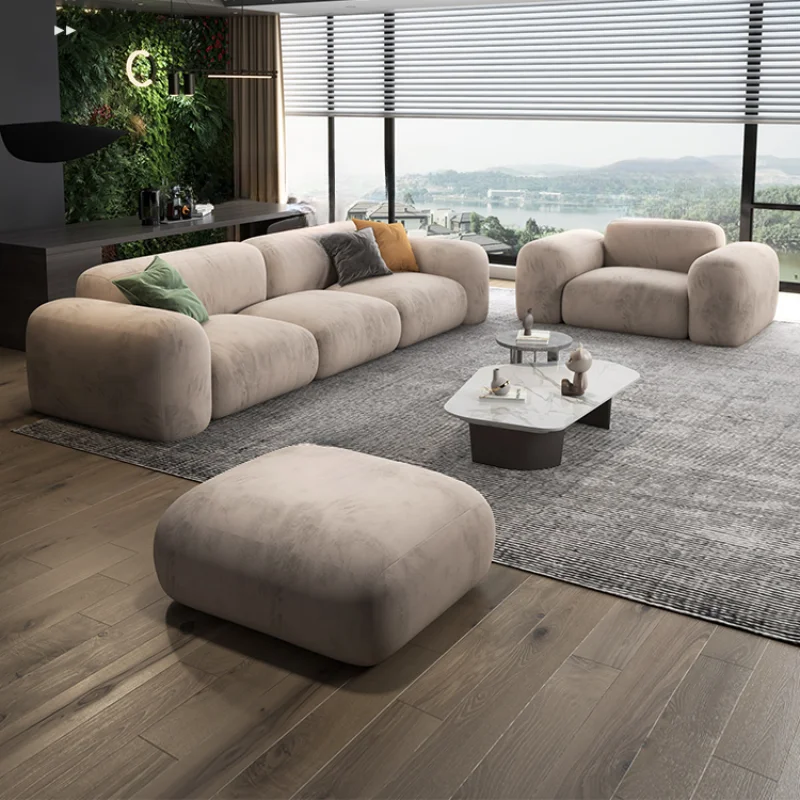 Sofy z wypełnieniem do salonu Minimalistyczny Glamour Elegancki Kształt L Pufy Sofa Salon Przekrój Sofy Salas Y Muebles Meble Domowe