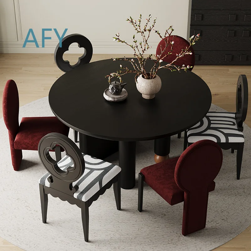Mid-Century Modern Round Dining Table for Small Apartment for Home Office for Studio Apartment for Compact Space for