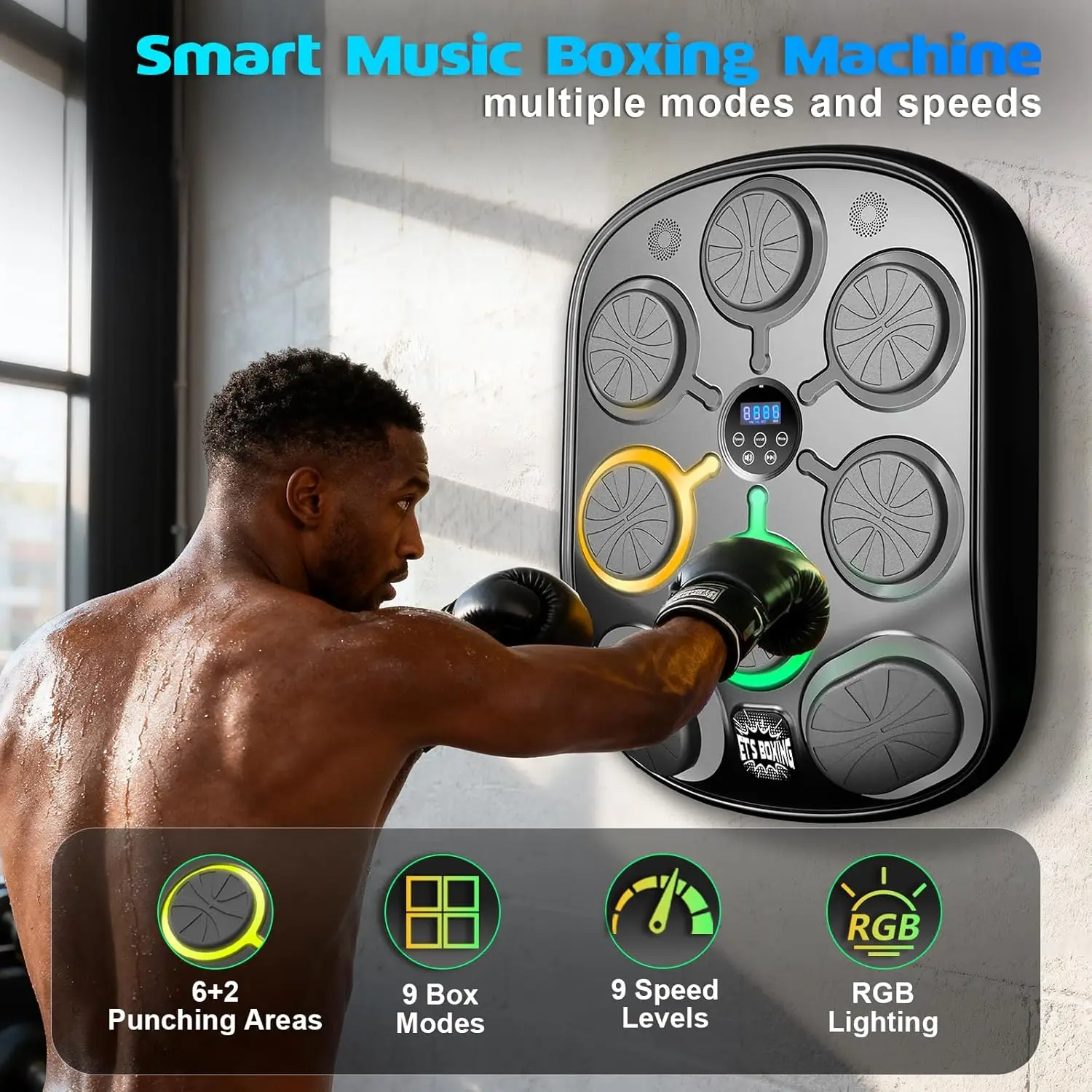 Smart Wall Mount Music Boxing Target Punching Bag Dummy Workout Equipment Music Boxing Machine for Adults