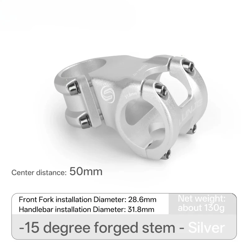 Attacco manubrio per mountain bike 50 70mm negativo 15 gradi 31,8mm Attacco manubrio per ciclismo MTB ad alta resistenza