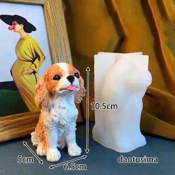 Rozkošný pes King Charles Hound Model Silikonová forma 3D zvířecí sádrová cementová epoxidová pryskyřice Ornament Řemesla Nástroje pro výrobu, bytové dekorace 10 nejlepší prodej silikonové formy na sádru - №7