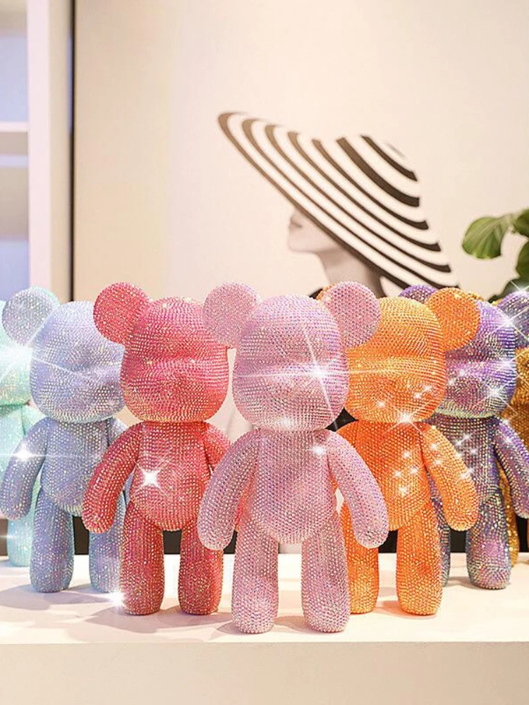 DIY Handmade Bear Figurines Diamond Painting Interior Rhinestone Aesthetic Bear Kawaii Crafts Decor Ornaments Home Decorations