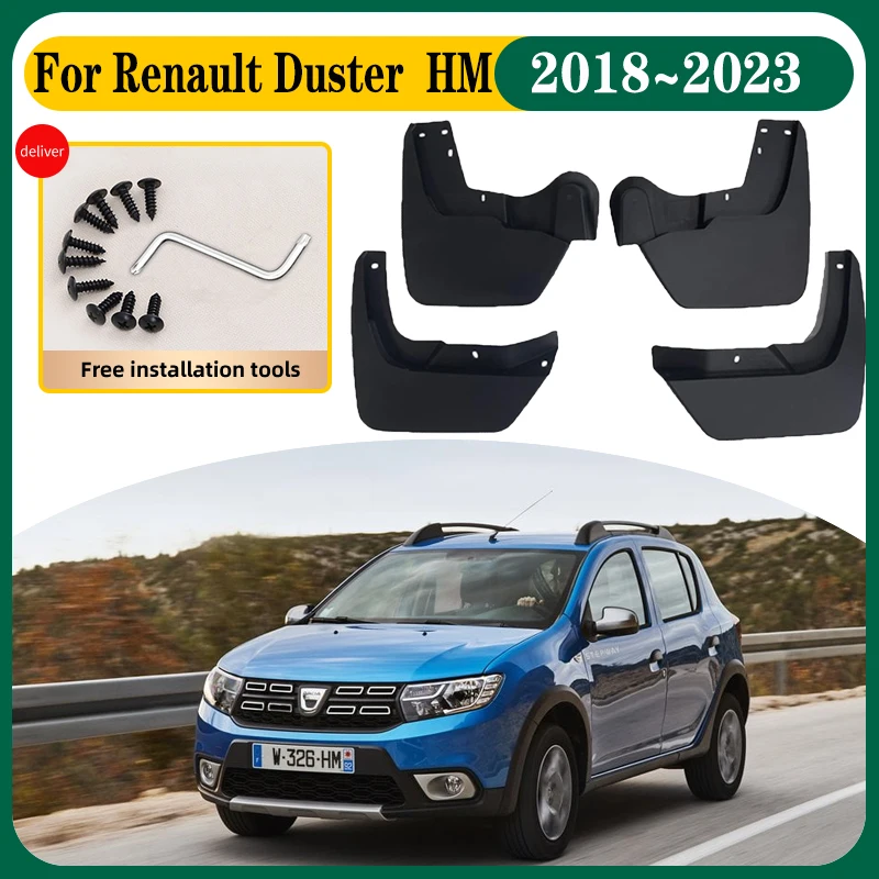 

Anti-splash Mud Flaps For Renault Duster 2023 Accessories 2018~2023 HM Car Mudguards Splash Guard Front Rear Fender Accessories