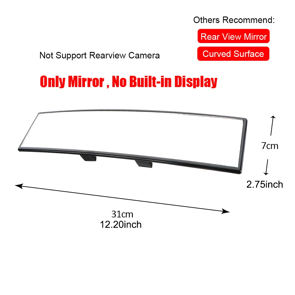 300mm Angle Panoramic Large Vision Car Rear View Mirror Auto Assisting Mirror Car Interior Accessories Baby Rearview Mirror