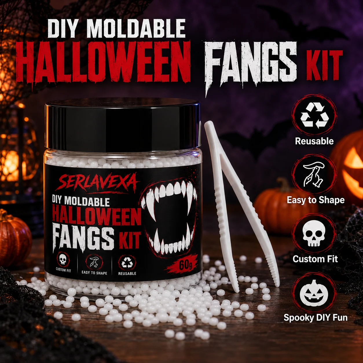 60g Vormbaar Halloween-Tanden- - Cosplay Prop Kit recensie en prijs