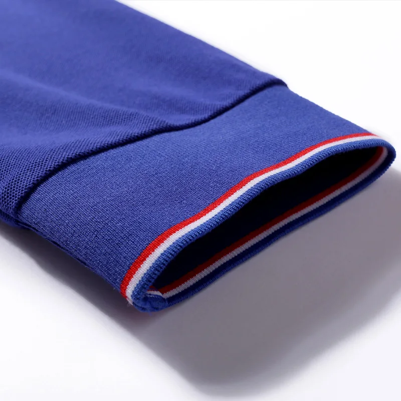 High quality cotton long sleeved polo with custom printed logo for business casual men and women's logo design embroidery