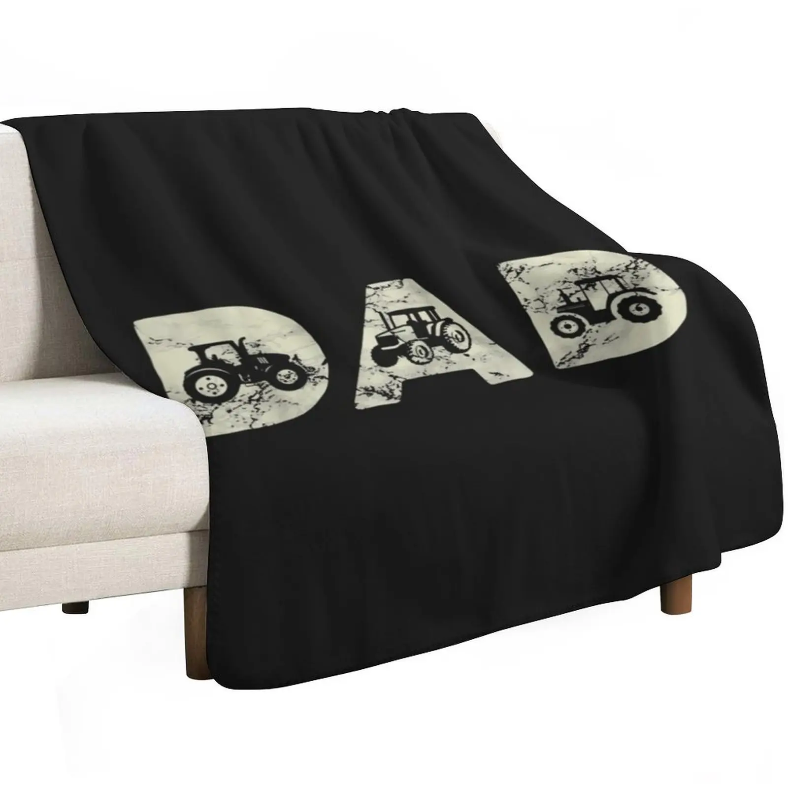 Tractor Dad Farming Father Farm Lover Farmer Daddy Throw Blanket Warm Accent Blanket for Living Room Decoration