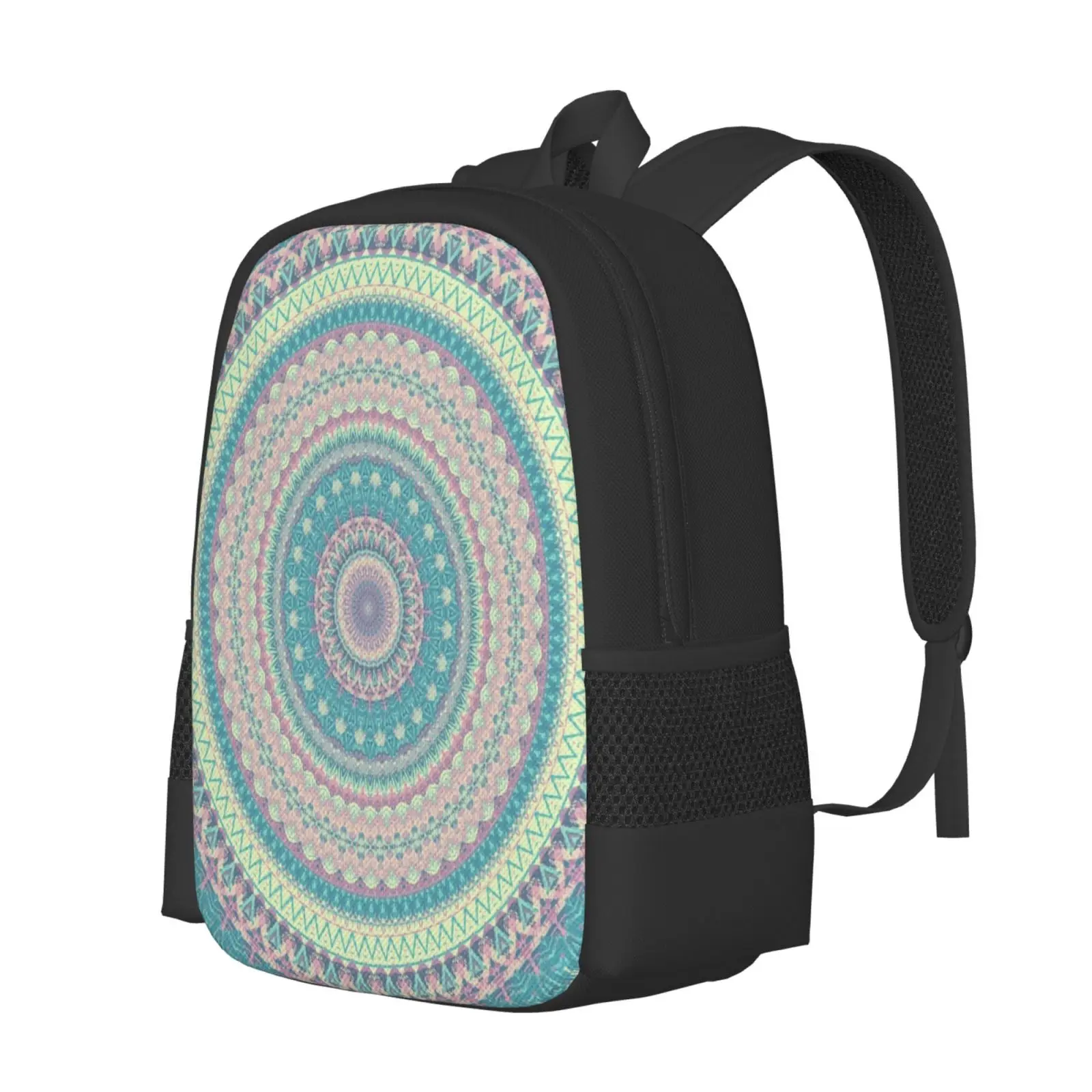 Mandala 03 Hot Sale Schoolbag Backpack Fashion Bags Gypsy Hippie Hippy Pattern Mandala Flower Of Life Sacred Geometry Golden