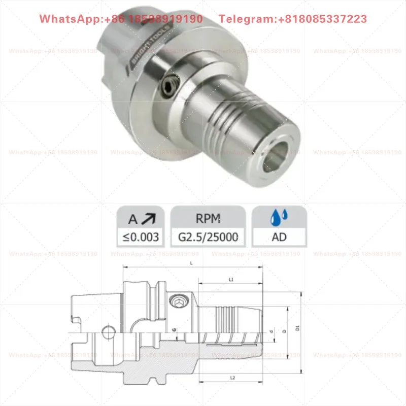 High Precision HSK Hydraulic Tool Chuck Brand New Standard Shank Holder Industrial CNC Milling Cutter Clamping