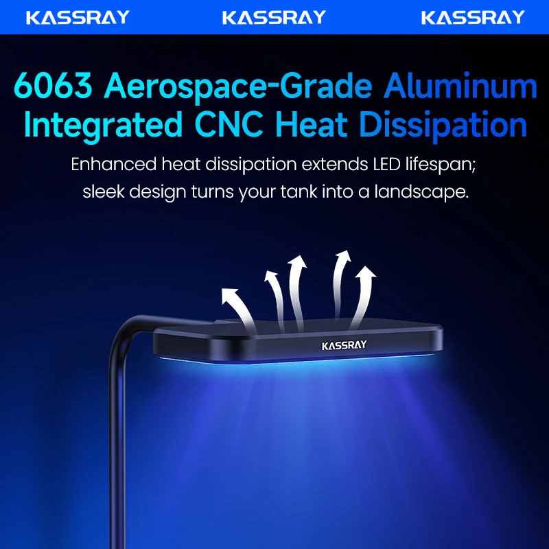 Kassray T30W Full Spectrum Saltwater Refugium LED Aquarium Light Manual CNC Aluminum For Saltwater Coral Reef Algae Fish Tank