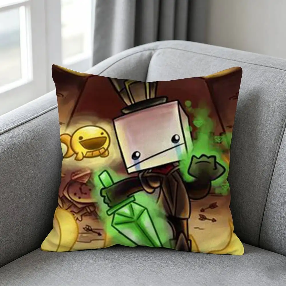 game Square BattleBlock Theater-y Pillow cover Simple solid color design Surprise For Multiple Bedroom Styles.