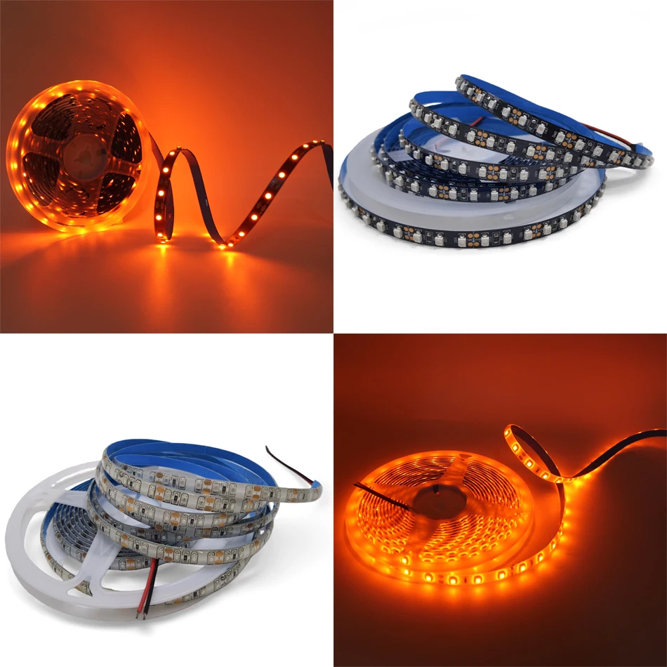 DC12V 3528 Orange led strip light 283560leds/m 120LEDs/m 8mm PCB Flexible Tape light stirp Tira Home Decor Lamp 5m 10m