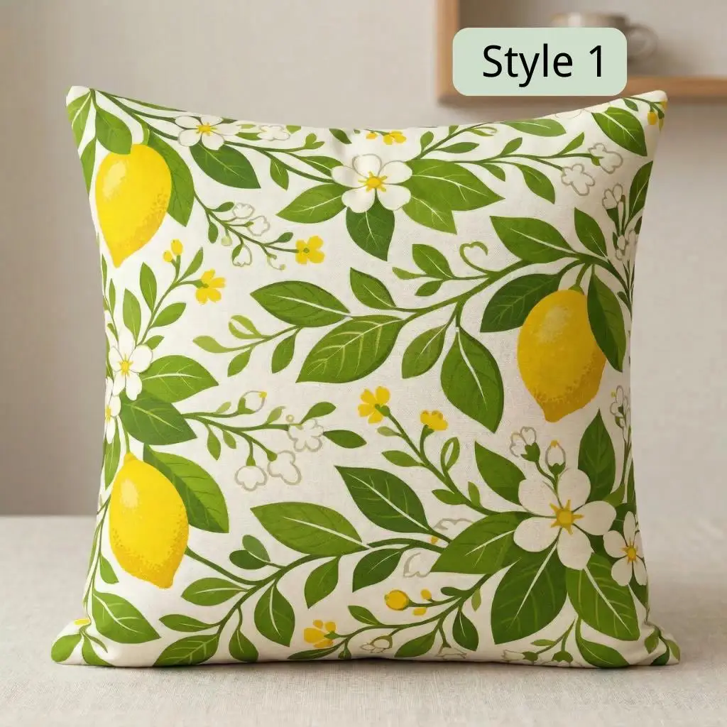 1pc Sage Green Botanical Throw Pillow Cover, 2D Double-Sided Print Soft Polyester Cushion Case for Home Sofa Bedroom Car Decor