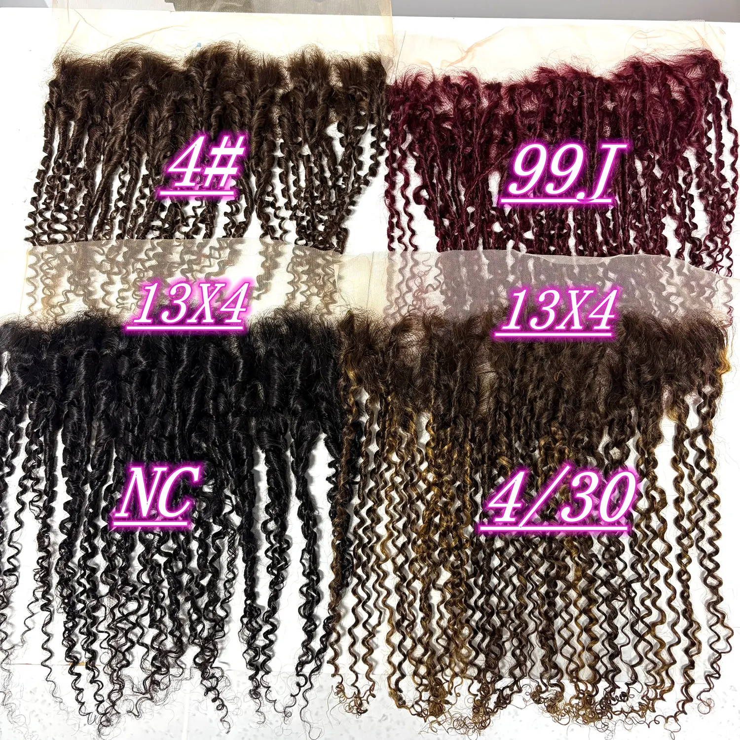Colored 13x4 Transparent Pixie Curly Lace Frontal Only 12-20inch Highlight Ombre Lace Closure 100% Burmese Remy Human Hair