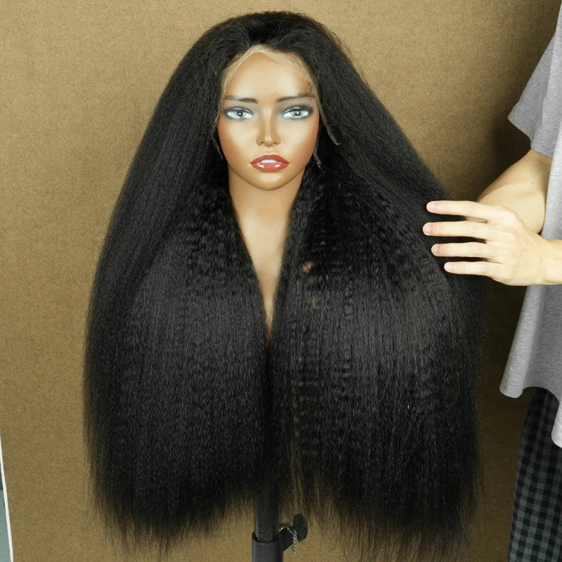 

Super Double Drawn Kinky Straight 13X4 Invisible HD Lace Frontal Wigs 100% Vietnamese Raw Virgin Human Hair Pre Plucked