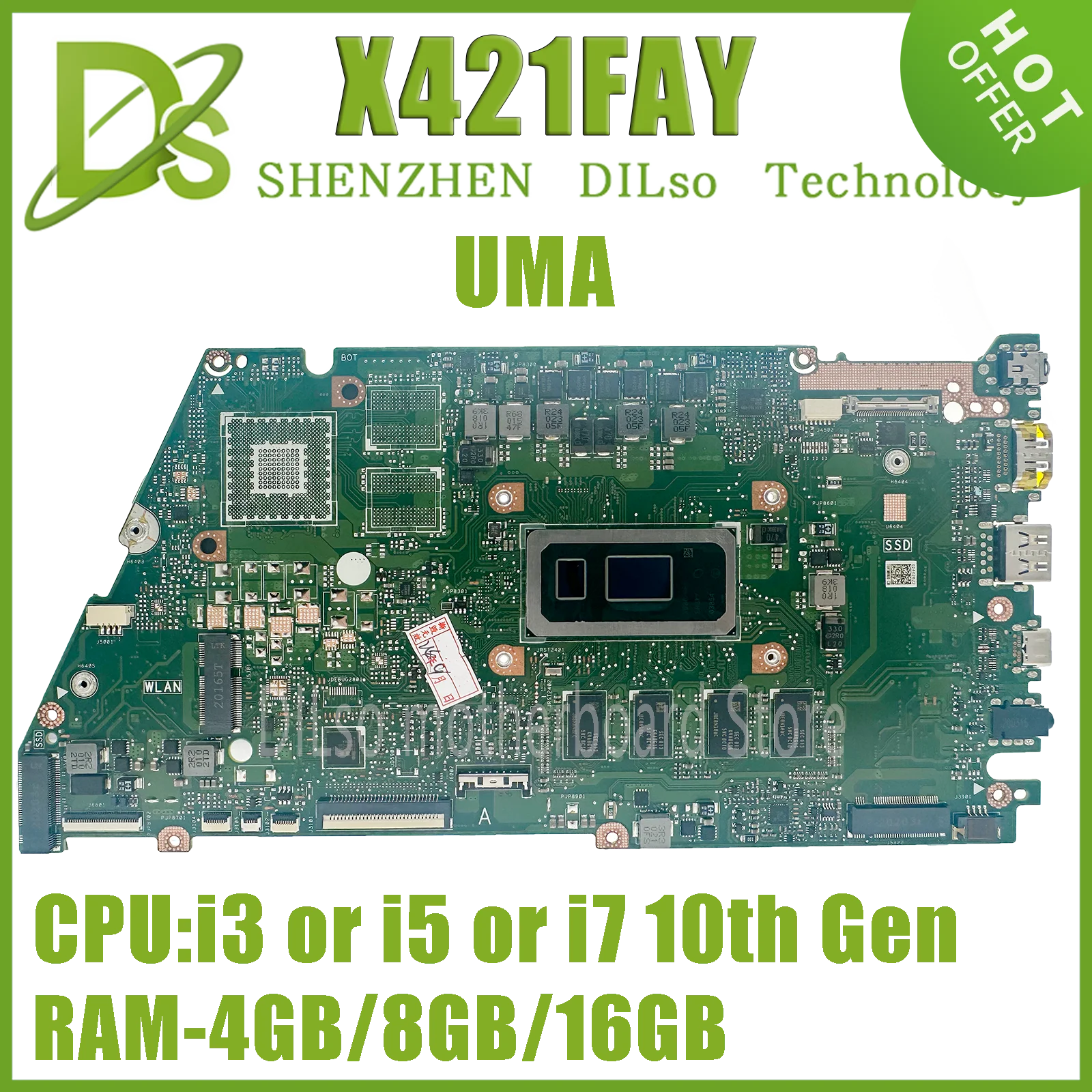 Imagem -02 - Kefu-placa-mãe Portátil para Asus Mainboard para Asus X421fay X421fqy I421fqy X421ffy X421fpy V4050f X413f i5 i7 10th Gen 4gb 8gb 16gb