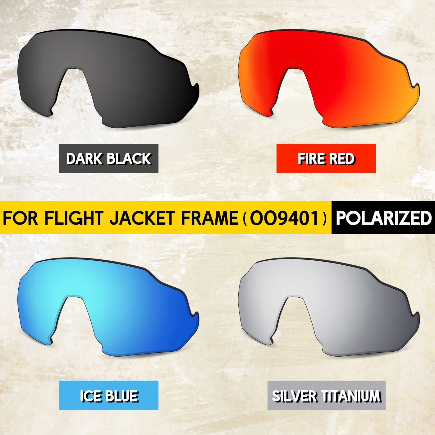 2 Pairs 1.5mm Polarized Replacement Lenses for Oakley Flight Jacket OO9401 Sunglasses - Impact-Resistant Material