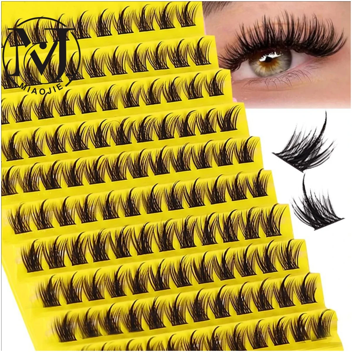 MJ Cluster Lashes D Curl Individual Lash Clusters Sztuczne rzęsy Przedłużanie Naturalny wygląd Wielokrotnego użytku