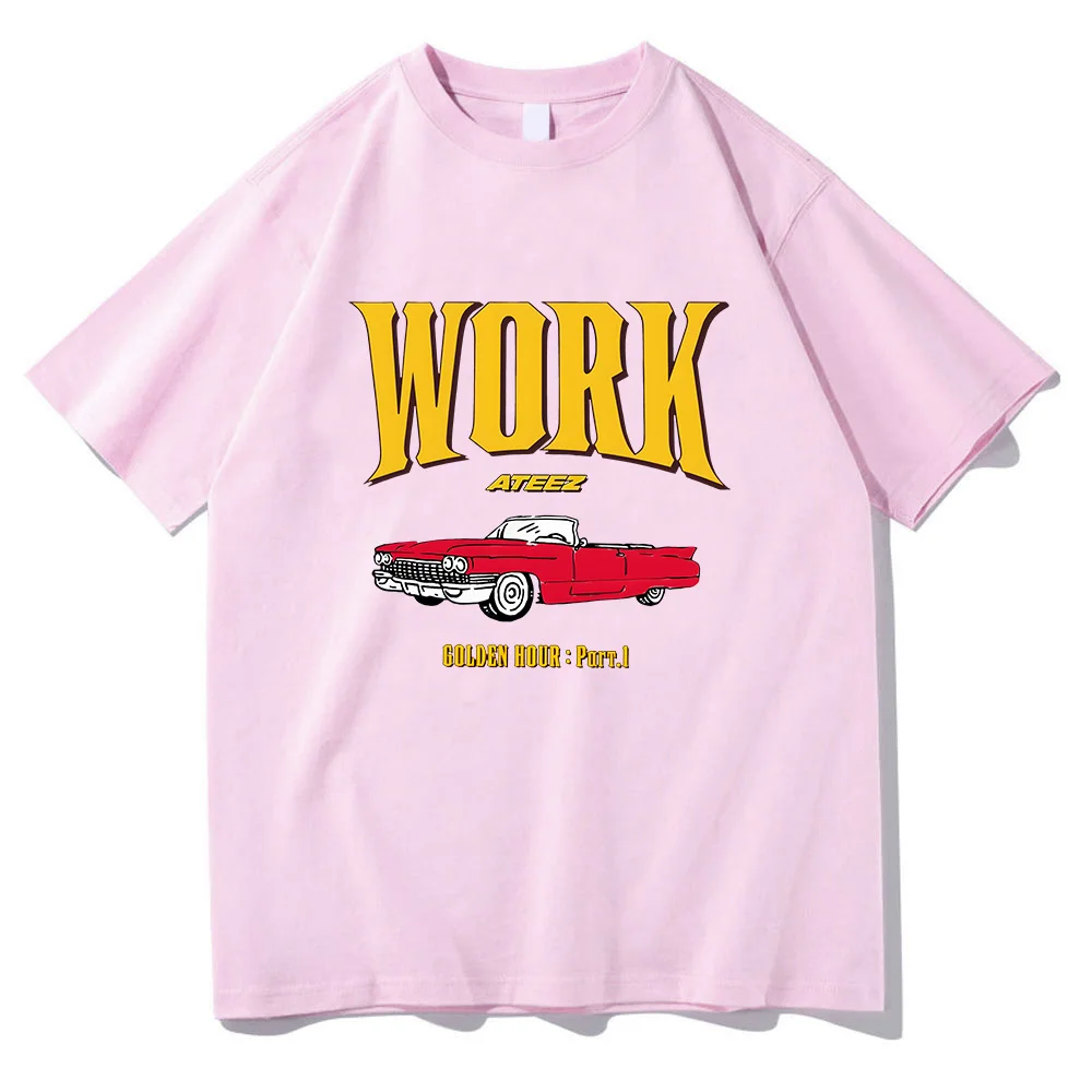 Punk Band ATEEZ Work T-shirts Cotton Women Men Summer Tee-shirt 2024 New Album Graphic Printing Tshirts Casual Unisex Tees Tops