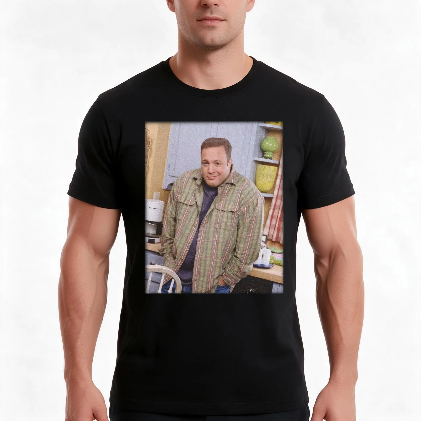 Kevin James King Of Queens T-Shirt, Summer Casual Cotton Tee, Oversized Streetwear Tops, Vintage Graphic Print, Unisex Men Women